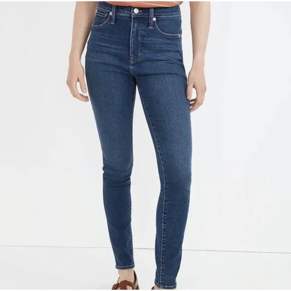 Madewell 10" High Rise Skinny Jeans Womens Size 27 Dark‎ Wash Ankle 28" Inseam - Picture 1 of 13